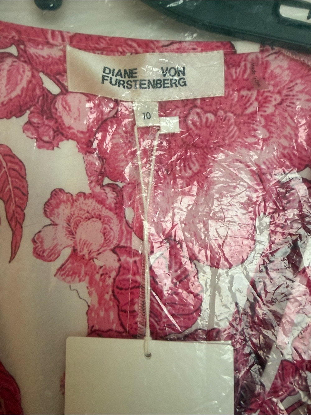 Diane Von Furstenberg Pink and White Floral Annabeth Midi Dress Size 10 - Picture 4 of 9